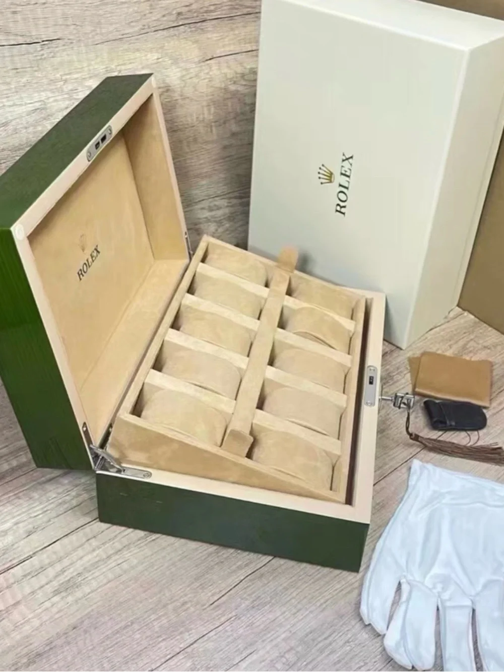 Rolex Green and Gold Presentation Watch Box